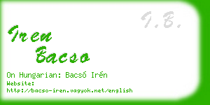 iren bacso business card