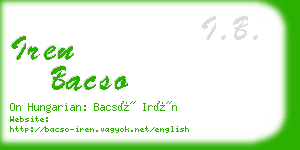 iren bacso business card